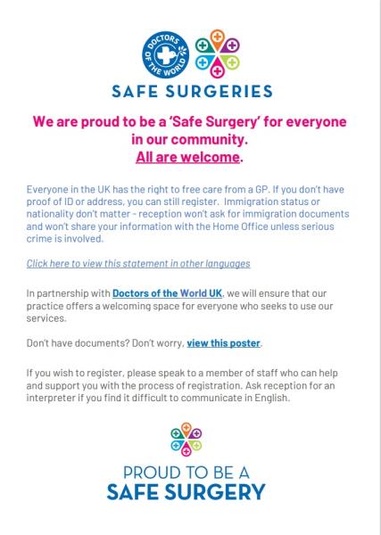 Proud to be a safe surgery